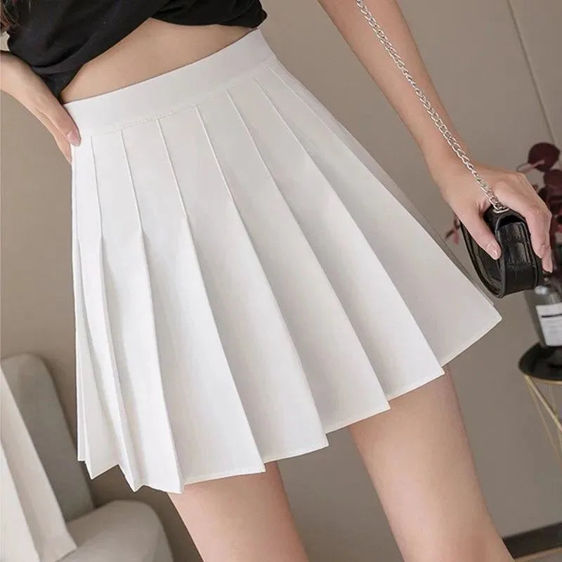 Jupe blanche à volants femme Taille haute, fermeture éclair
