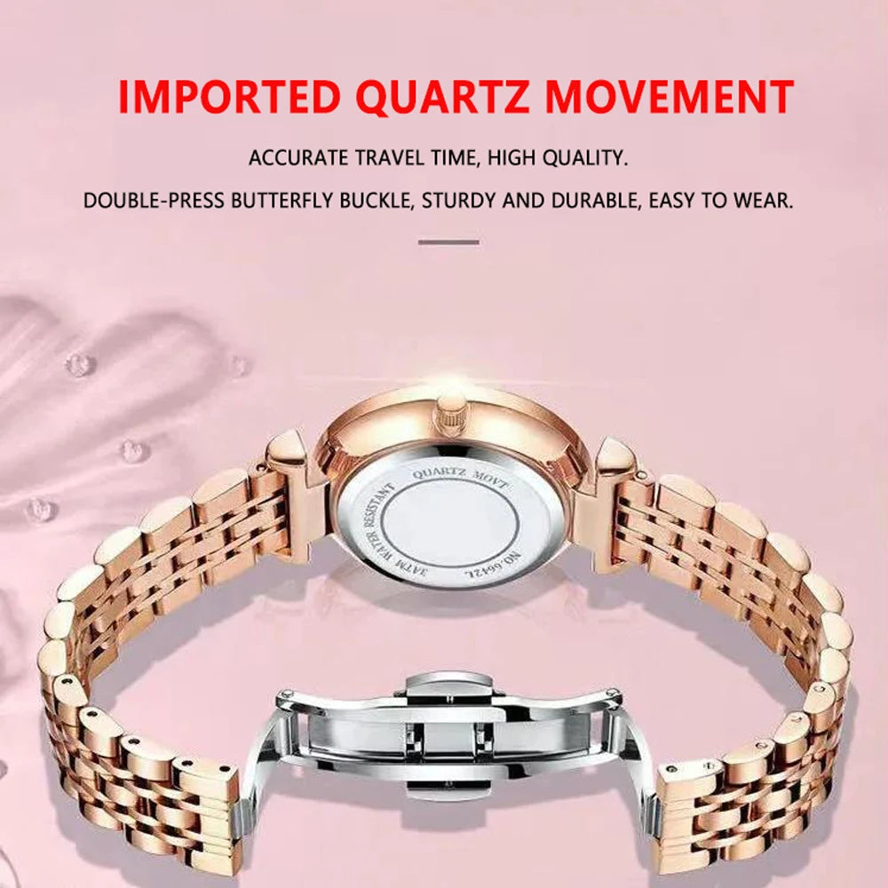 Montre femme  – Acier inoxydable, lumineuse, étanche – Plusieurs coloris