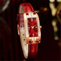 Montre femme carrée – Bracelet cuir, quartz – Plusieurs coloris