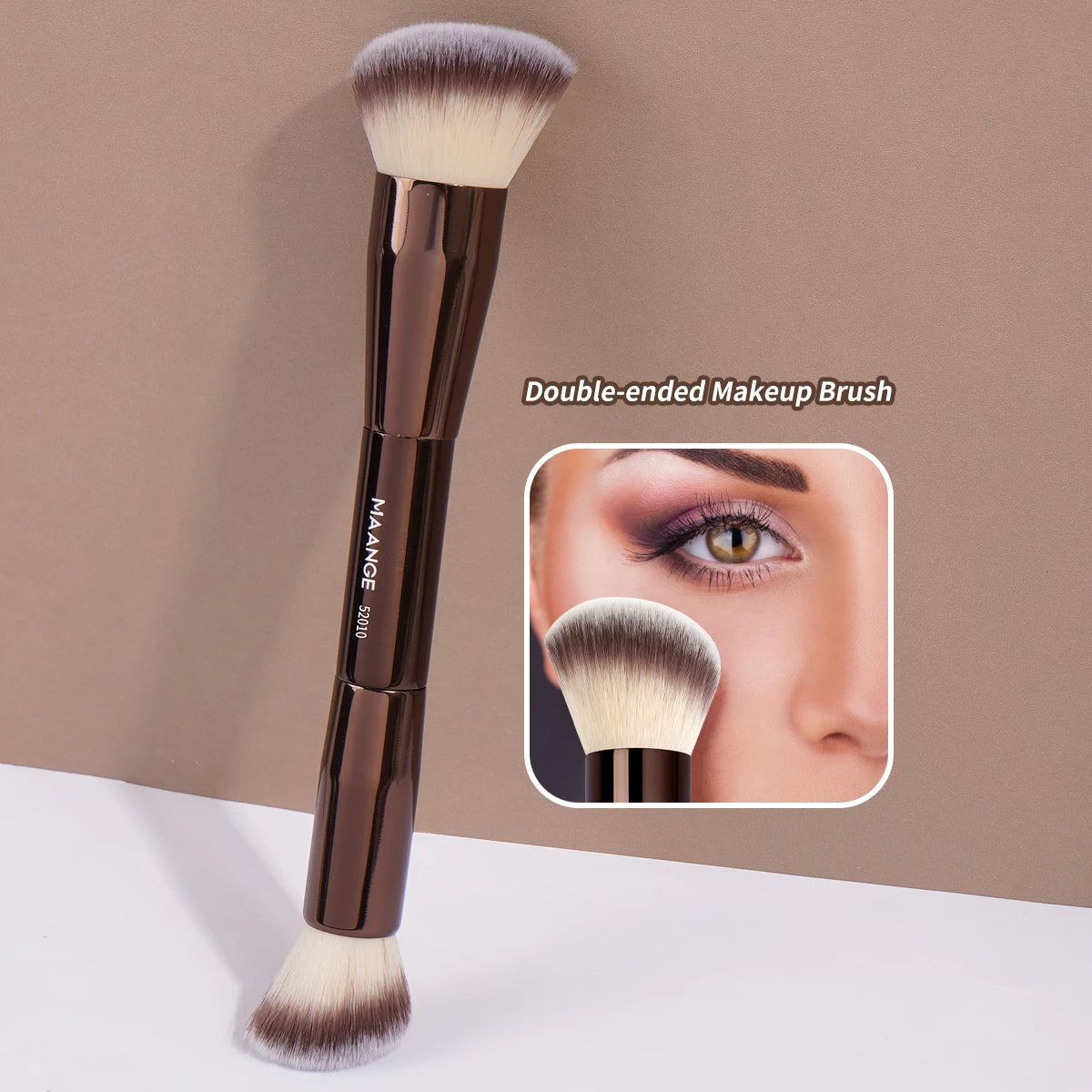 Pinceau Double Embout MAANGE – Fond de Teint, Poudre & Contouring