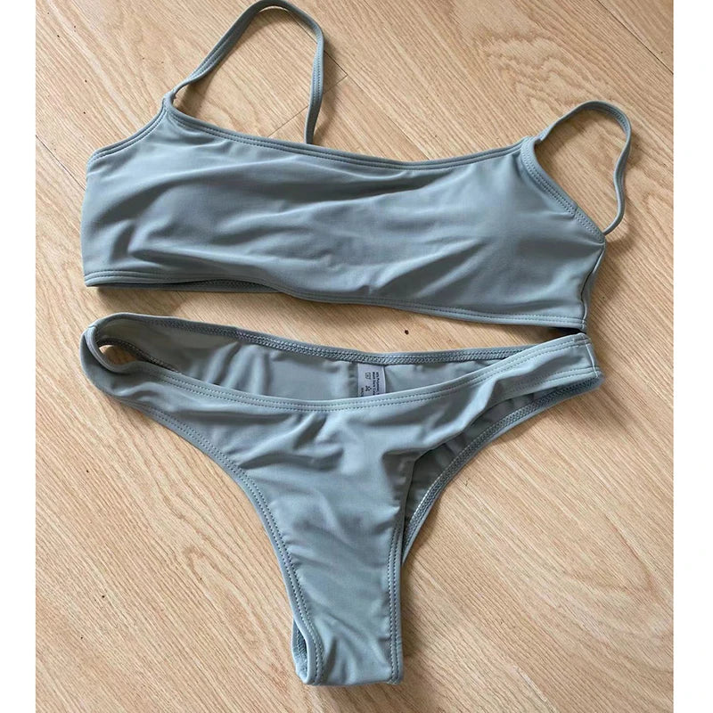 Bikini Deux Pièces Femme – Bandeau Push-Up & Bas Taille Mi-Haute