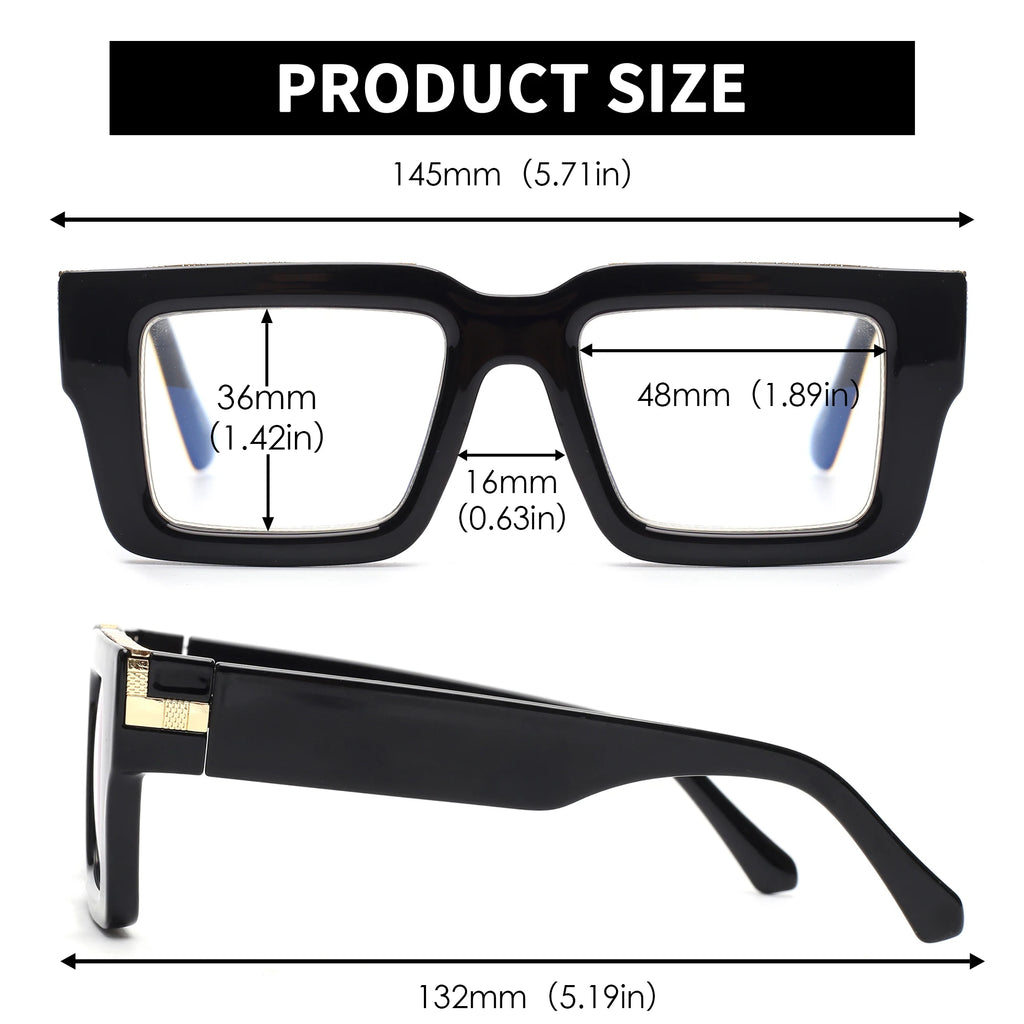 Lunettes de lecture carrées anti-lumière bleue UV400 – Plusieurs coloris & corrections