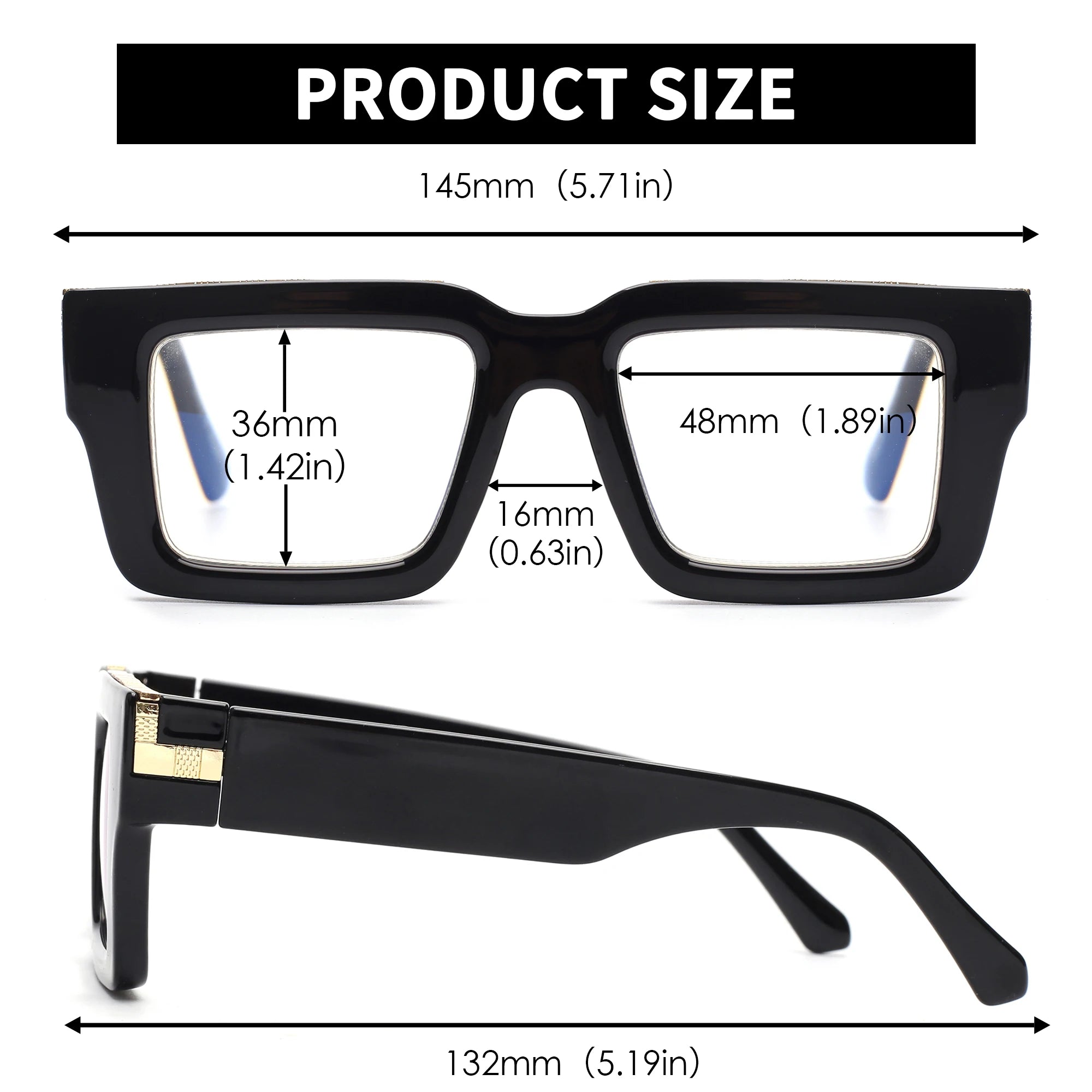 Lunettes de lecture carrées anti-lumière bleue UV400 – Plusieurs coloris & corrections
