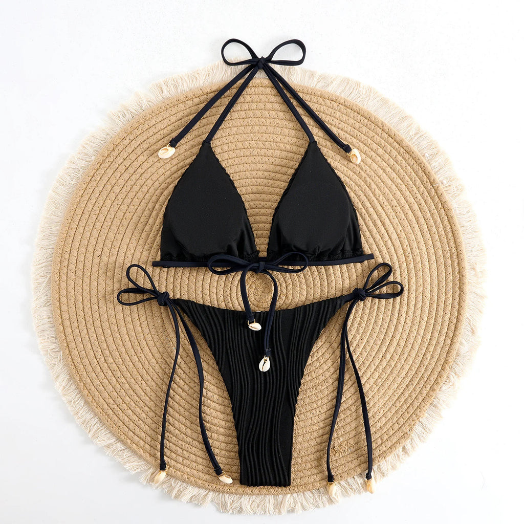 Bikini  2 Pièces – Dos Nu  Taille Haute -Plusieurs coloris
