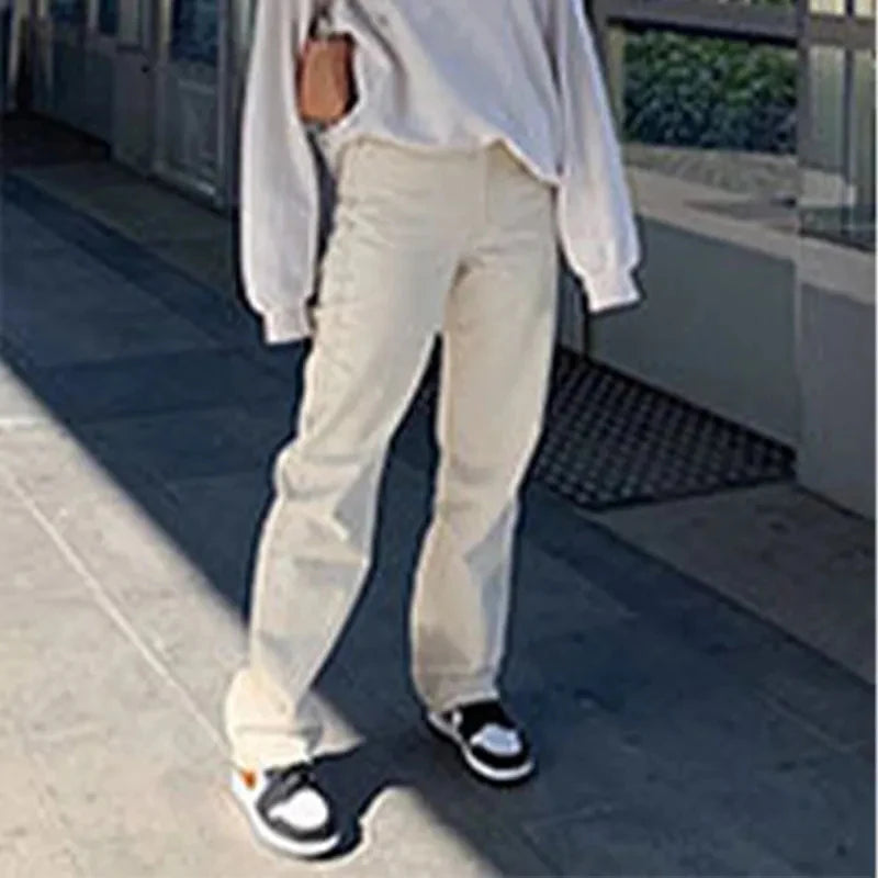 Jean baggy femme Taille haute, jambe large, coupe confortable