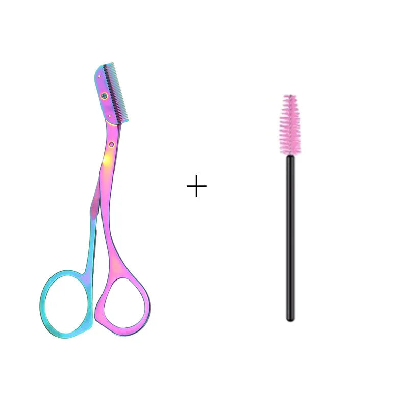 Kit Ciseaux à Sourcils en Acier Inoxydable avec Peigne – Plusieurs Coloris