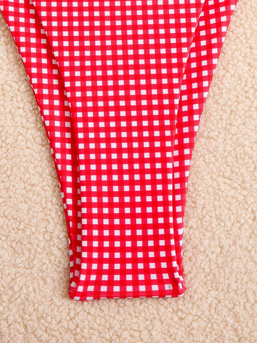 Bikini 2 Pièces – Halter & String Motif Petits Carreaux -Plusieurs coloris