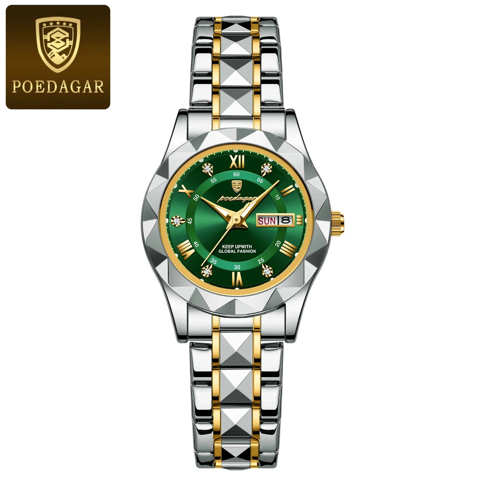 Montre POEDAGAR femme – Quartz, acier, lumineuse, étanche