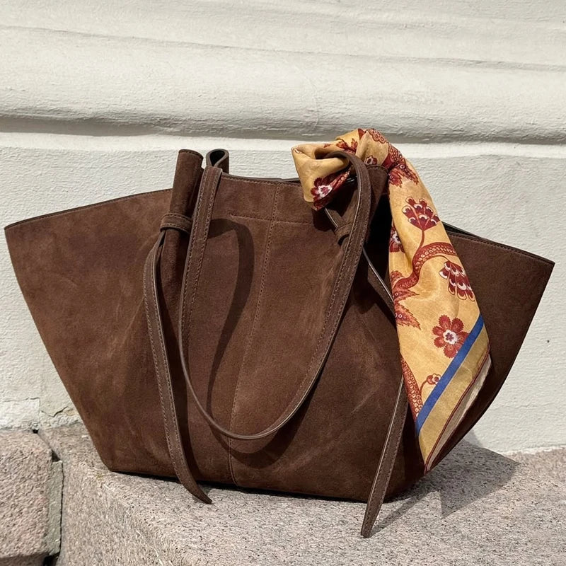 Sac fourre-tout en simili-daim – Grande capacité – Plusieurs coloris