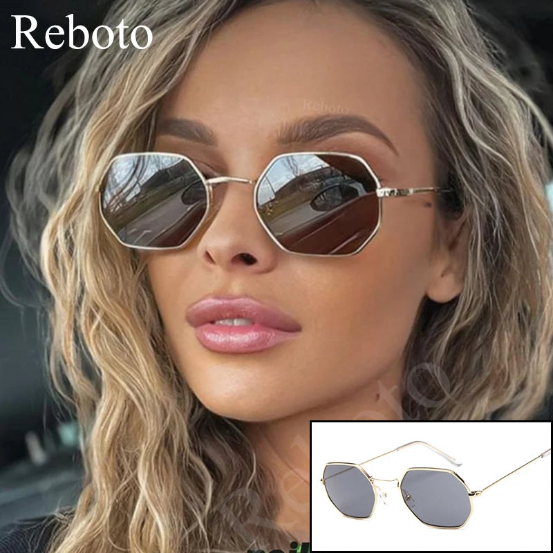 Lunettes de soleil femme polygonales – Monture alliage – Plusieurs coloris