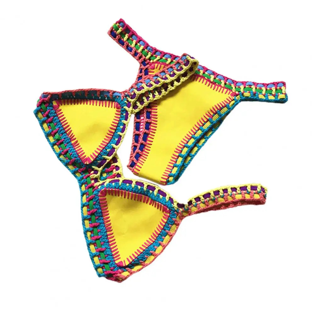 Bikini  2 Pièces – Crochet & Patchwork Style Brésilien -Plusieurs coloris