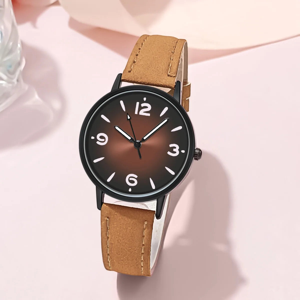 Montre femme quartz – Bracelet cuir PU – Plusieurs coloris