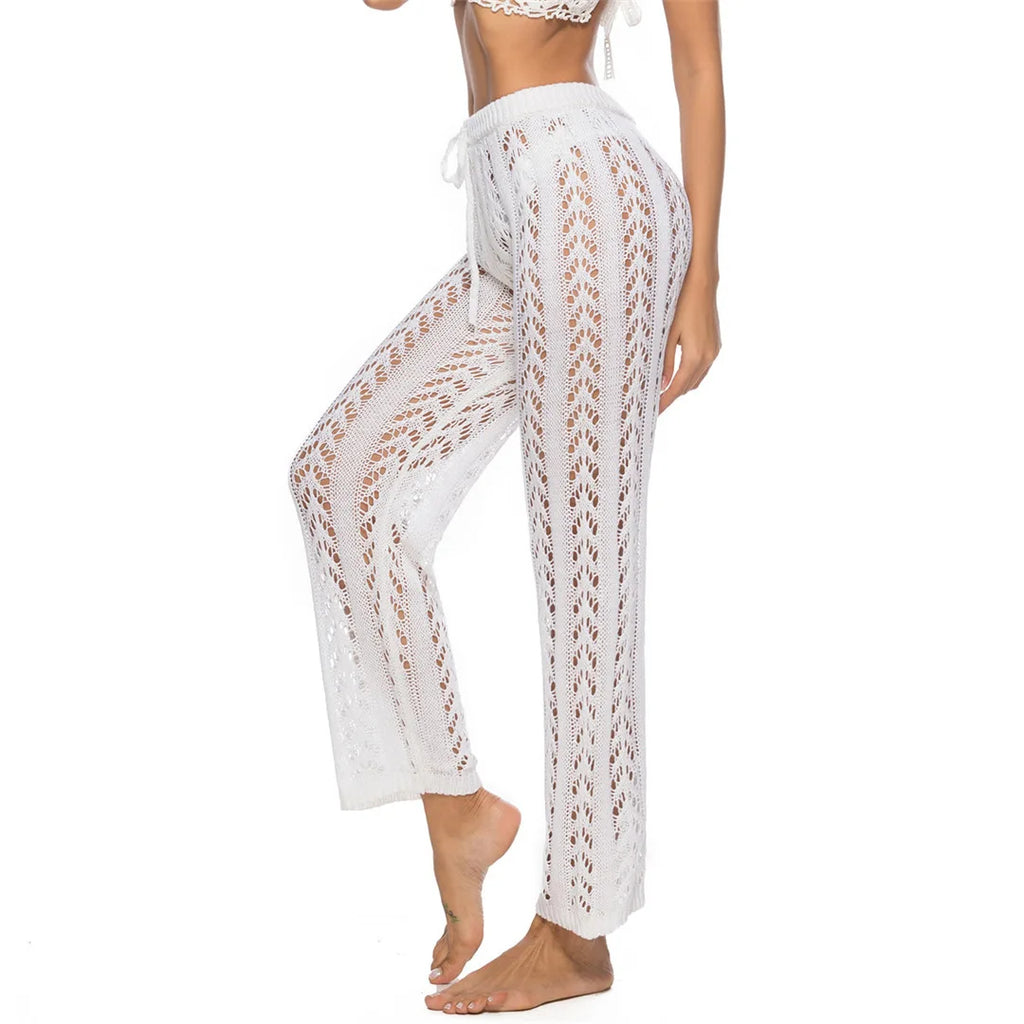 Pantalon de Plage Femme – Jambes Larges Taille Élastique Cover-Up