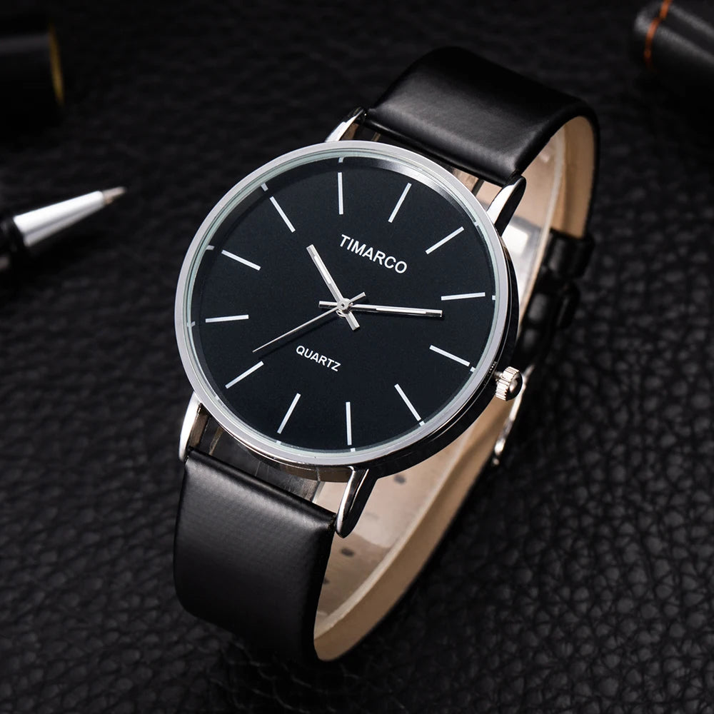 Montre femme minimaliste – Cadran rond, bracelet cuir – Plusieurs coloris