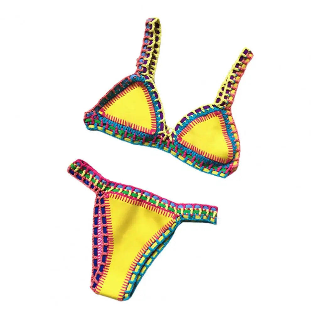 Bikini  2 Pièces – Crochet & Patchwork Style Brésilien -Plusieurs coloris