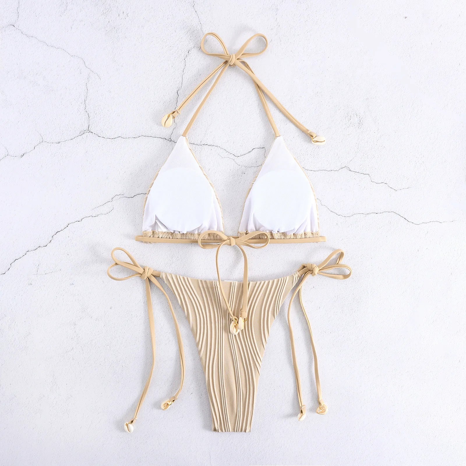 Bikini  2 Pièces – Dos Nu  Taille Haute -Plusieurs coloris