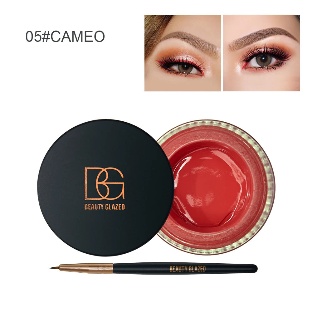 BEAUTY GLAZED 6 Colors Makeup 2 in 1 Gel Eyeliner Cream Profesional  Long Lasting Eyebrow Gel Makeup